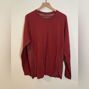 Lululemon Metal Vent Tech Long Sleeve Shirt Performance Active Burgundy Size XL